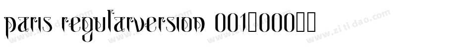 Paris RegularVersion 001.000字体转换